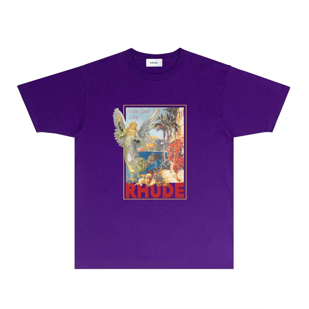 Rhude T-shirts Printed Trendy Pure Cotton