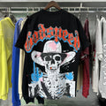 Godspeed T-shirts Great Western Skull Denim Cactus Print Cotton Casual Short Sleeve Men and Women