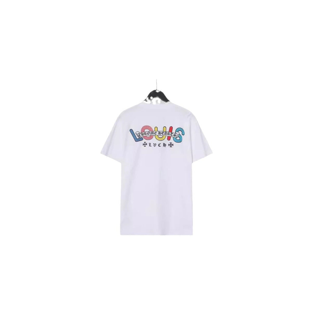CHH Chrome Heart T Shirts Croix Cross Color Leather Printed Short Sleeve T-Shirt