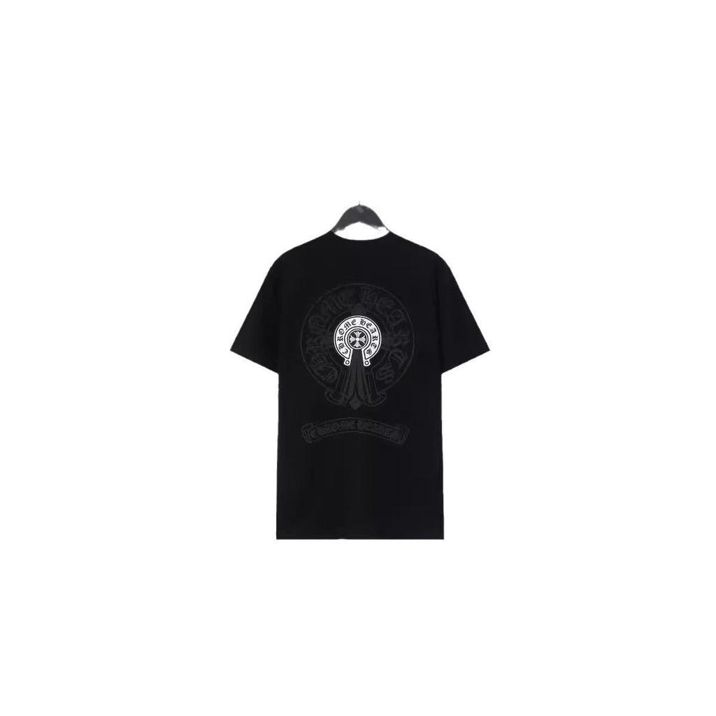 CHH Chrome Heart T Shirts Croix Cross Color Leather Printed Short Sleeve T-Shirt