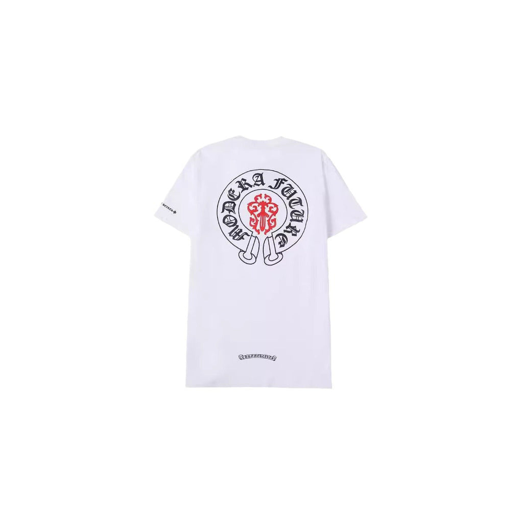 CHH Chrome Heart T Shirts Croix Cross Color Leather Printed Short Sleeve T-Shirt