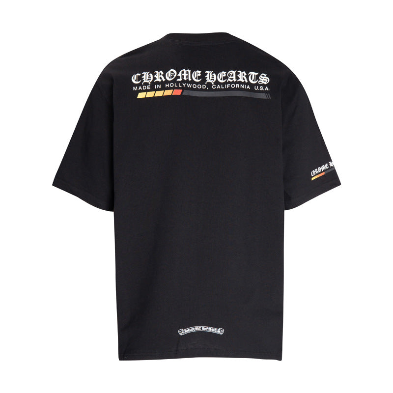 CHH Chrome Heart T Shirts Croix letter print Sanskrit loose casual short sleeves
