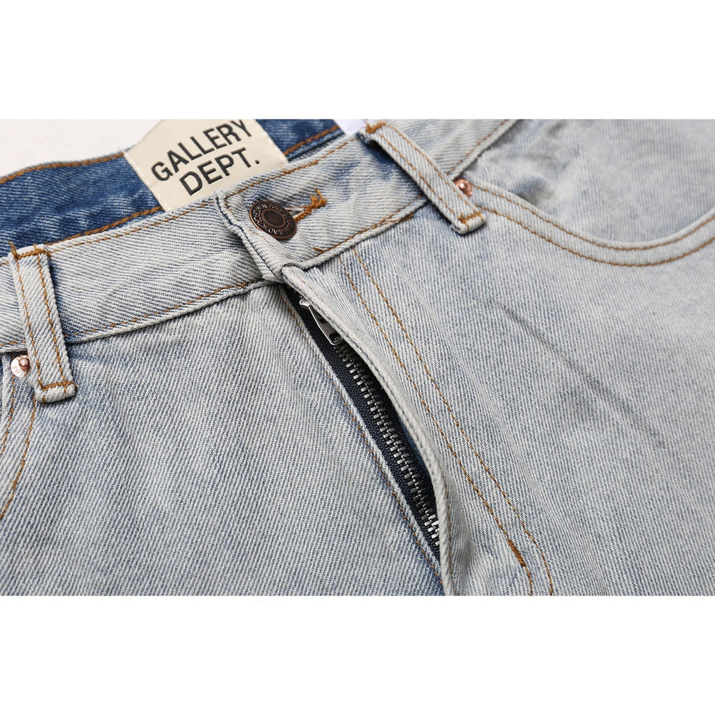 Gallery Dept Jeans leather label embroidery water ripple gradual change wash jeans