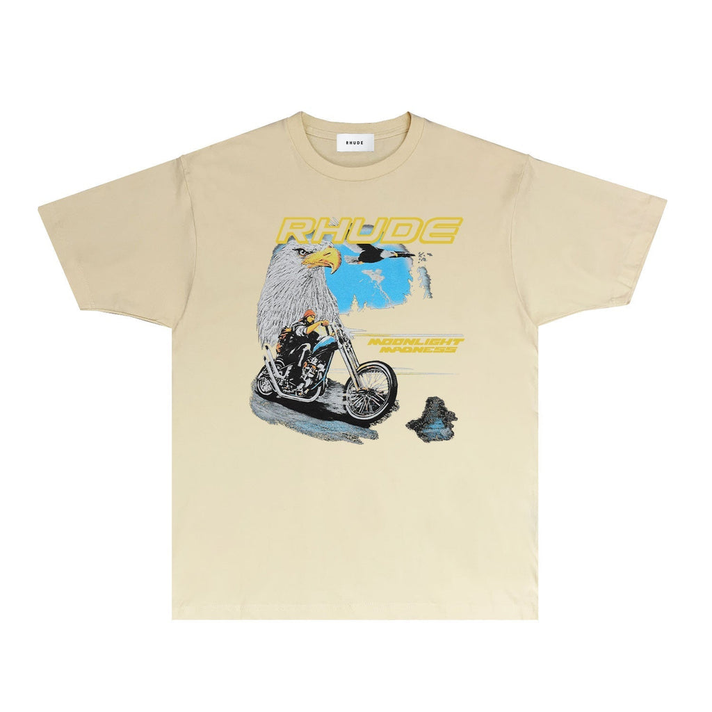 Rhude T-shirts Printed Trendy Pure Cotton