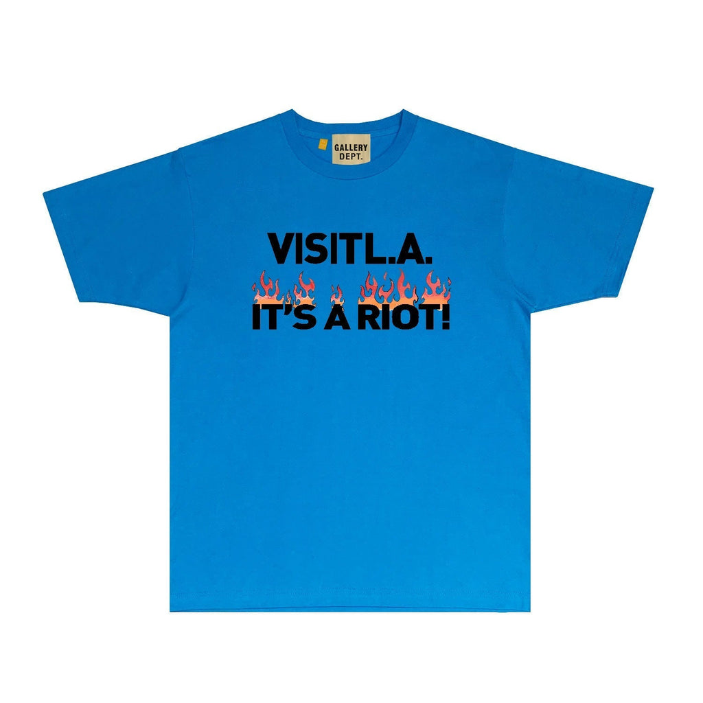 Gallery Dept T Shirt Retro Printed Loose Short-Sleeved Shirt